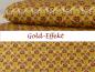 Preview: Patchwork Stoff Peaceful Holiday goldgelb mit goldenen Effekten